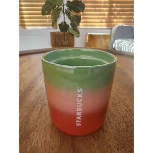 2020 Starbucks Pearl Ombre Red Pink Green Holiday Ceramic Tumbler | 8oz | NO LID